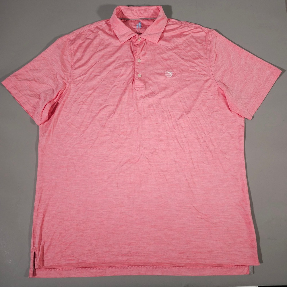johnnie-O Huron Polo Mens XL Pink Sands Featherweight Performance JMPO4690